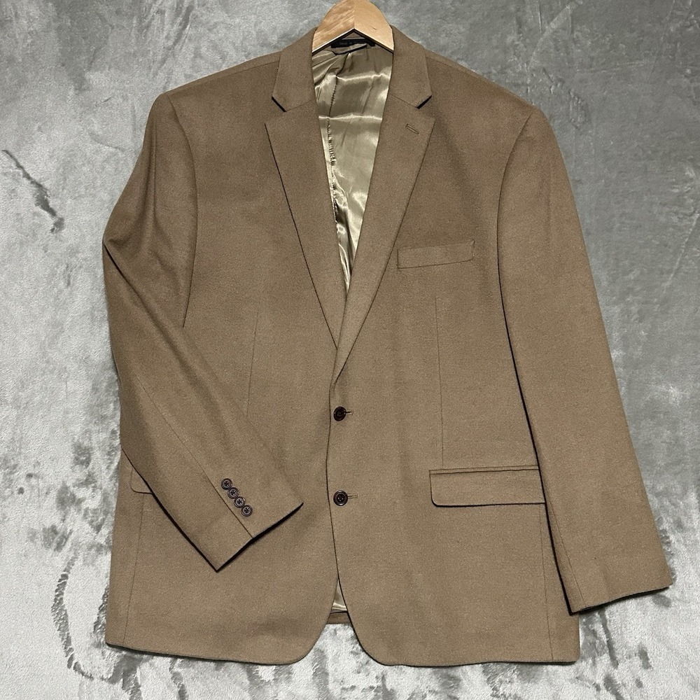 LRL Ralph Lauren Wool Silk Cashmere Sport Coat Blazer Mens Sz 48L Brown Luxury